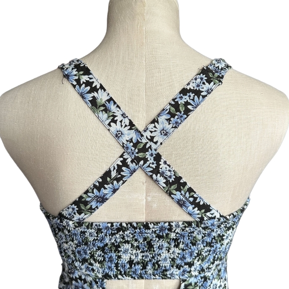 🆕American Eagle Floral Mini Dress with Keyhole Back and Adjustable Strap | med - Picture 4 of 11